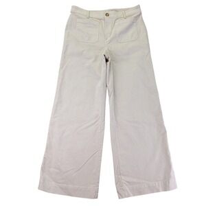 LOFT The Palmer Wide Leg Corduroy Pants Cream Beige Womens Size 8 Stretch